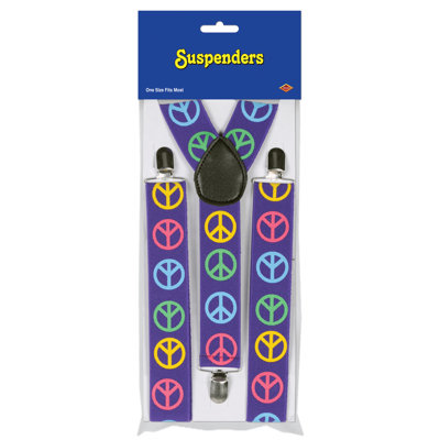 Peace Sign Suspenders - Pack of 12