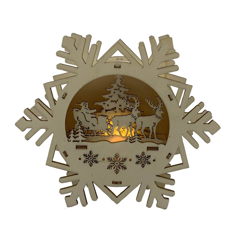 Scène de flocon de neige éclairée