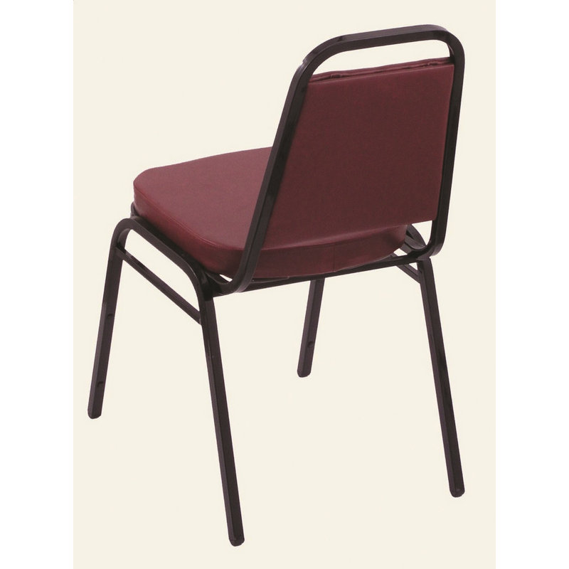 Chaise empilable avec accoudoirs et coussin, Vinyle de Bourgogne