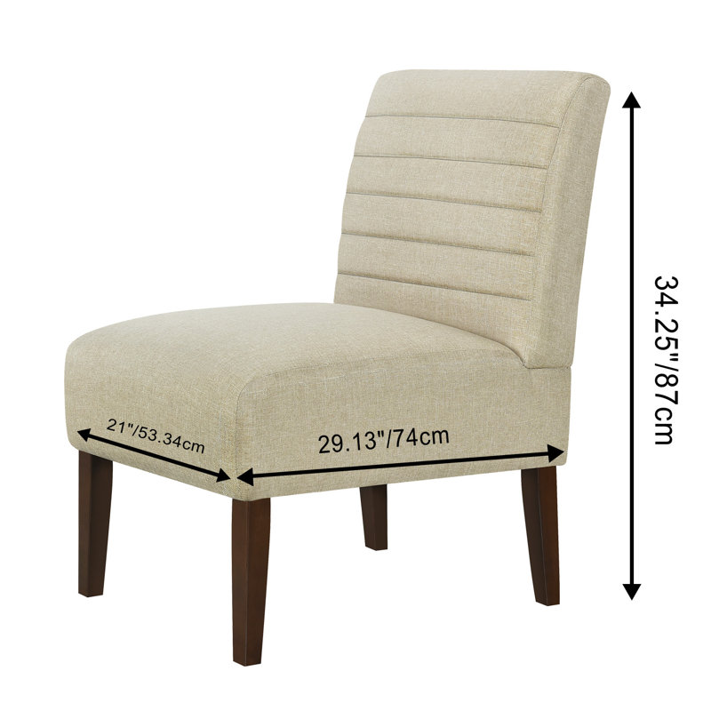 Erdfried Upholstered Accent Chair, Beige Polyester