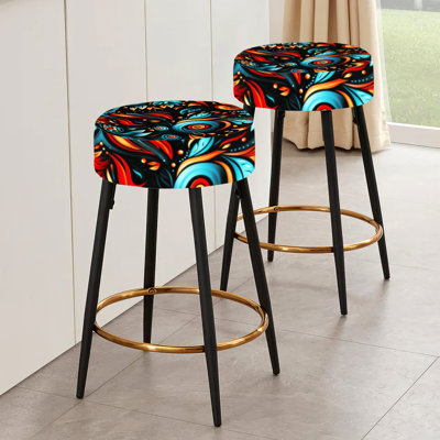Tribal Essence Paisley Pattern - Paisley Bar Stools Set Of 2