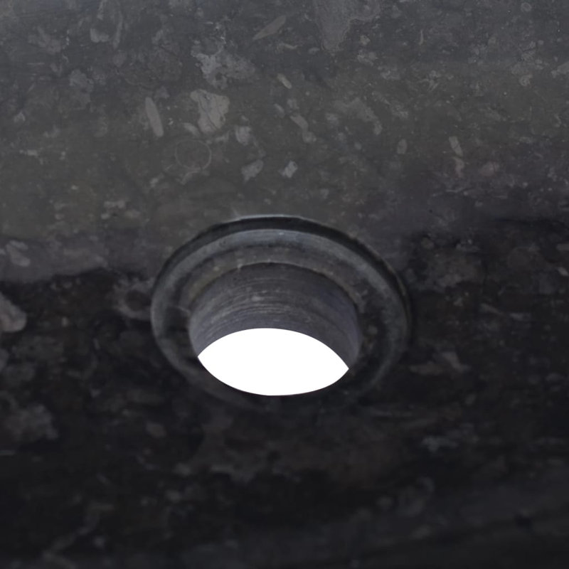 VidaXL Marble Rectangular Bathroom Sink, Black