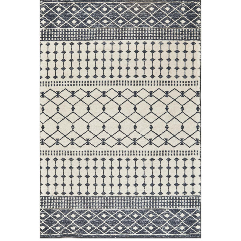 Imitation Cashmere Geometric Striped Carpet, Rectangle 5' x 8'
