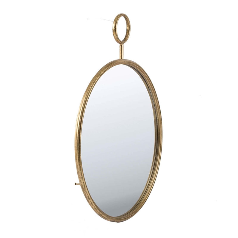Miroir mural rond en fer Yvan, 28,3 po x 22,4 po
