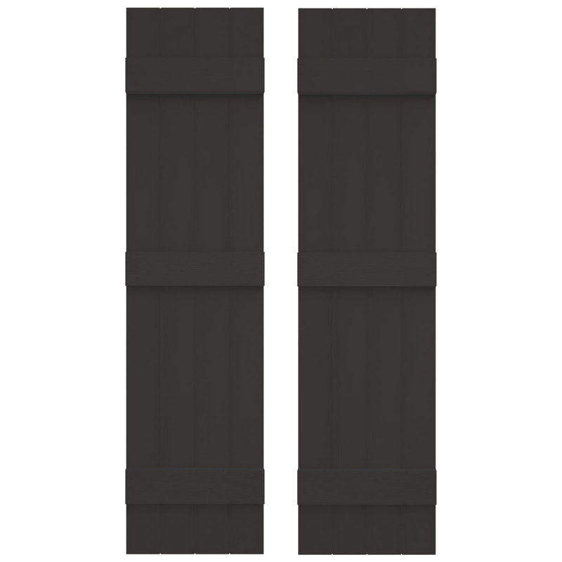 Builders Edge, volets sur mesure TailorMade jointés, volets Board-n-Batten, avec volets à volets, Brun mousquet, 68"