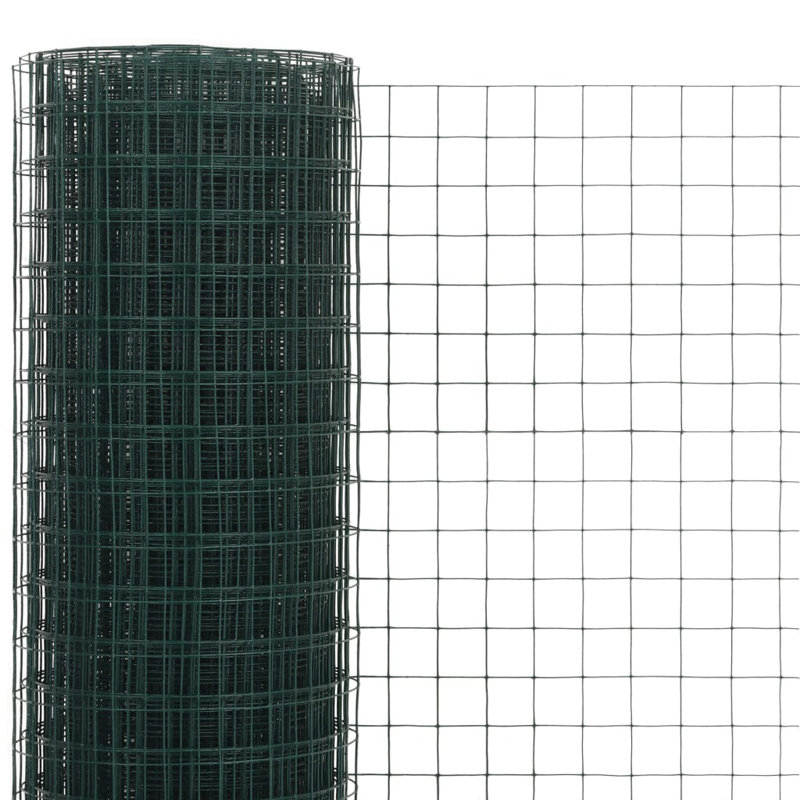Clôture en métal vert Ausable, L 984,3 po x H 59,1 po, 1 po x 1 po