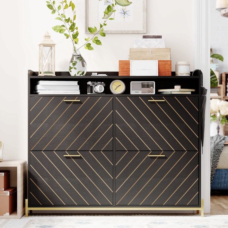 Shoe Cabinet/Shoe Rack Cabinet/Shoe Rack Organizer Cabinet, Black