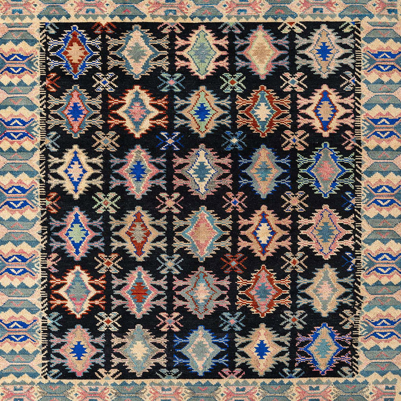 Tapis abstrait moderne 4633, Carré 8 pi