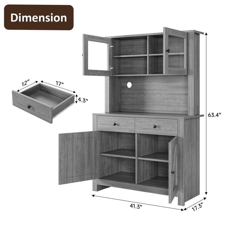 Buffet 41,3 po Asheton, Gris