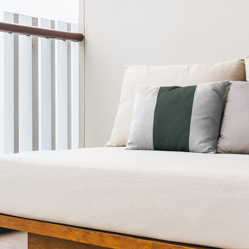 Coussin intérieur/extérieur, Blanc / Vert
