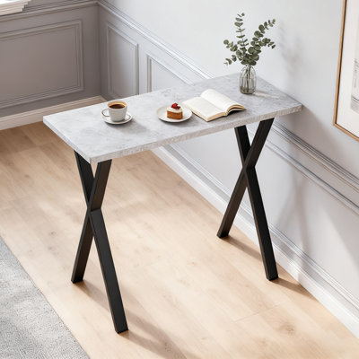 Mattias 120CM Rectangular Bar Table Black Metal Legs Dining Table