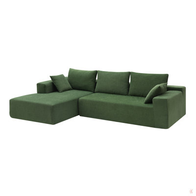 109*68 Modular Sectional Living Room Sofa Set, Modern Minimalist Style Couch, Upholstered Compressed Sofa For Living Room, Bedroom, Salon, 2 PC Free