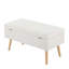 Banc en bois naturel et tissu crème