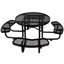 Table de pique-nique ronde en acier 46 po avec support pour parasol 46 po noir-121070755