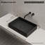 Évier vasque rectangulaire à surface solide noir mat 20 po x 14 po MonBlari-126479049