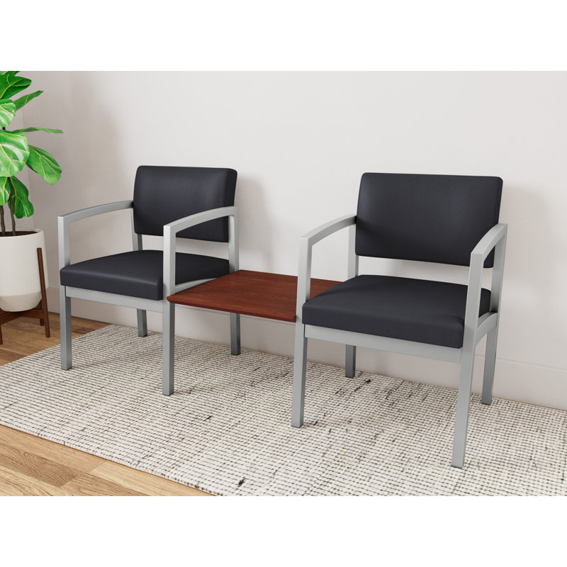 Structure tandem 2 places avec table centrale en acier Lenox, Argent / cerise Canyon, Cerise Canyon