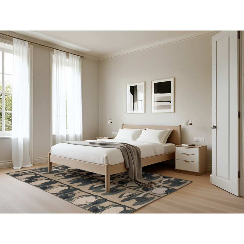 Tapis gris lavable à la machine, Rectangle 5 pi x 7 pi