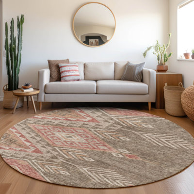 Machine Washable Indoor/Outdoor Chayden ACN1091 Brown Rug