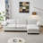 L-Shaped Sectional Sofa With Ottoman-2097166079