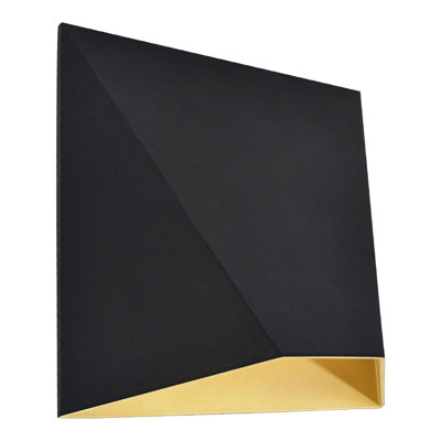 Applique murale d'extérieur à DEL noire et dorée Wrought Studio ™, 12 W, 3CCT 3000K-5000K, 8 po, aluminium, IP65, ETL