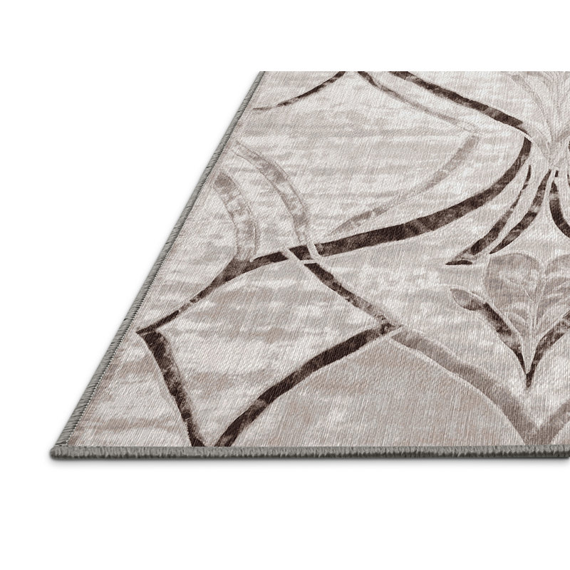 Machine Washable Gray Area Rug, Square 8'
