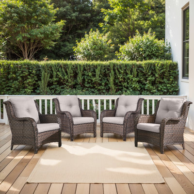 Carolina Outdoor PE Wicker Patio Chairs with Cushions