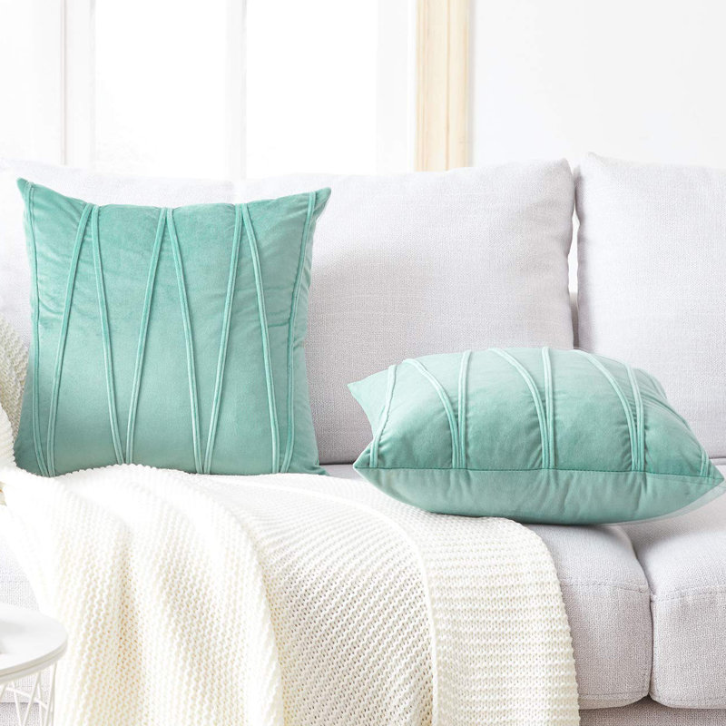 Chevron Geometric Pillow Cover, Teal, 18" x 18"