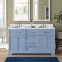 42 inch Bathroom Vanity Coastal Cottage Beach Style Distressed Teal Blue  Color (42Wx21.5Dx32