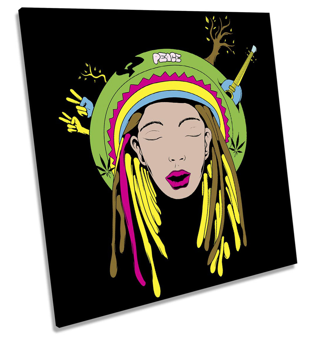 X8994 Rasta Reggae Peace - Wrapped Canvas Print