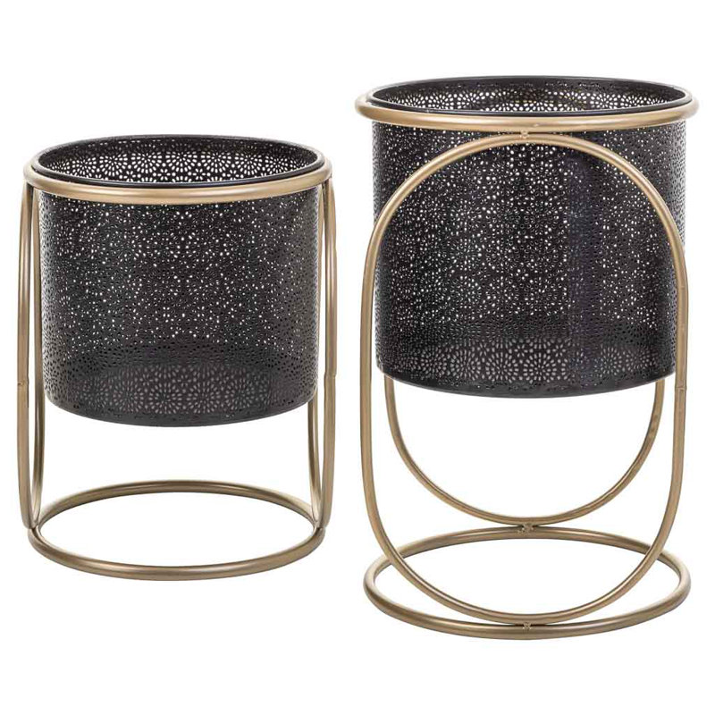 Abdiasis Plant Stand - Set of 2, Black
