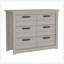 Commode double 6 tiroirs Toret, chambre, gris clair
