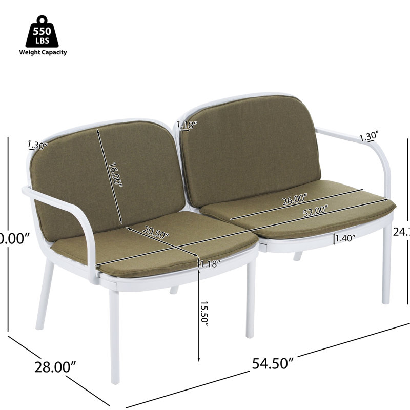 Ensemble de 3 fauteuils de jardin avec structure et coussins blancs en PP - 2 fauteuils club, confortable et facile à déplacer grâce à sa structure et ses coussins, revêtement respirant et facile à ranger.