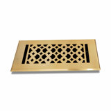 Floor Vent Cover Register Size: 4" x 10" with Damper Top Faceplate Outer Size 6" x 12", Thickness