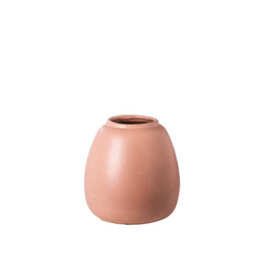 Vase rond en céramique fini mat rose