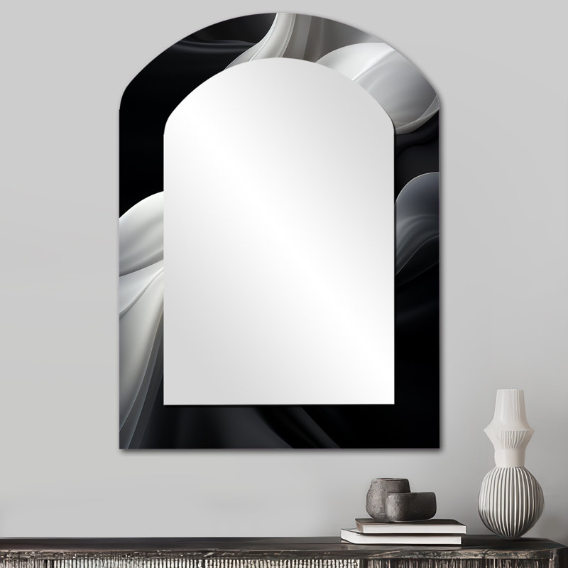 Blanc noir abstrait Turbulence, 34 po x 25 po