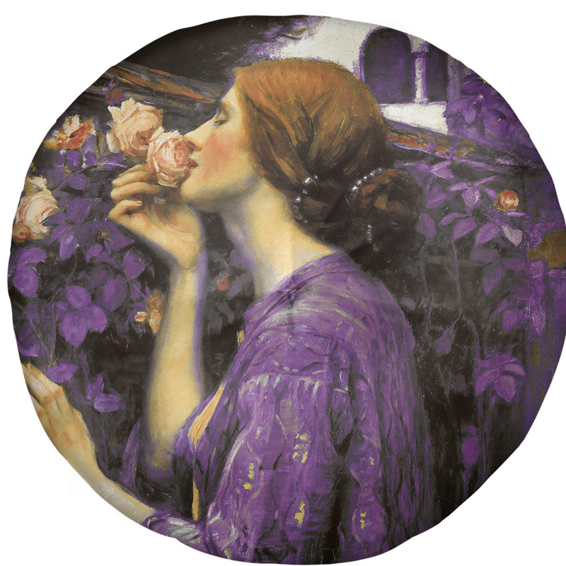 Coussin de sol en rose waterhouse john william, 27,5 po x 55,5 po, Mauve