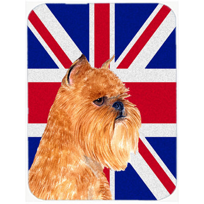 Caroline's Treasures Union Jack Brussels Griffon with English British Flag Glass Cutting Board