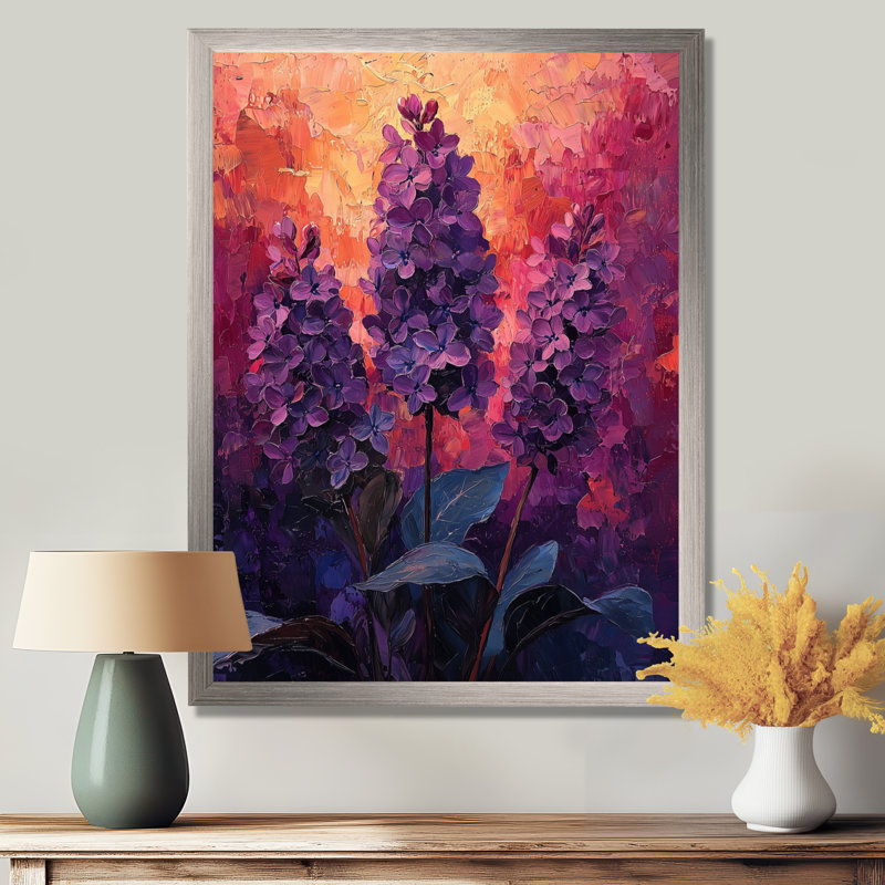 Brittanie - impressions murales florales, Argent argent, H 32 po x l 24 po, Reproduction encadrée d'une seule photo