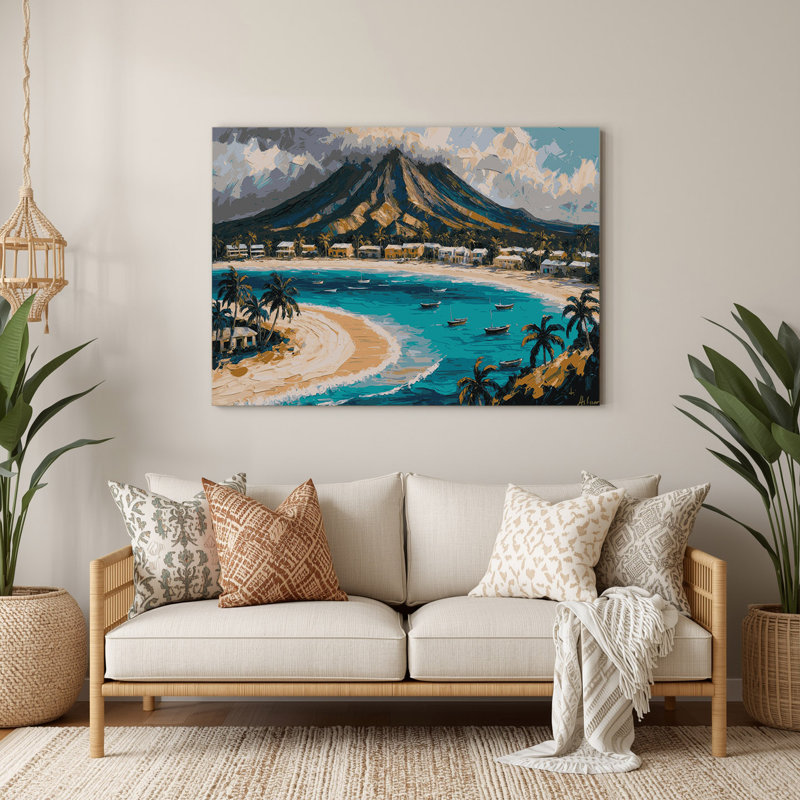 Art mural gris en ville avec villes de Saint-Kitts-et-Nevis, H 96 po x l 120 po x P 0,05 po