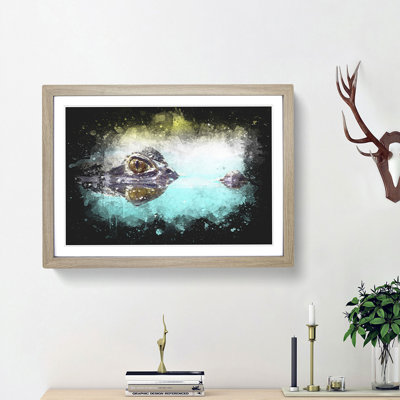 Peering Crocodile - Picture Frame Graphic Art Print