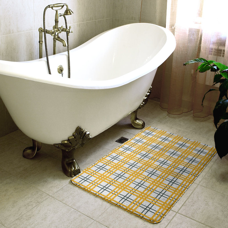 Tapis pour salle de bain Philadelphia, l 21 po x L 34 po, Yellow/White/Black