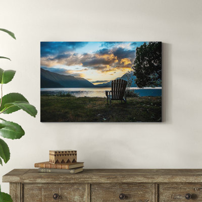Chaise Crescent Lake-reproduction de photo sur toile