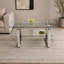 Table basse - Verre trempé transparent - l 39,4 po x P 19,7 po x H 17,7 po