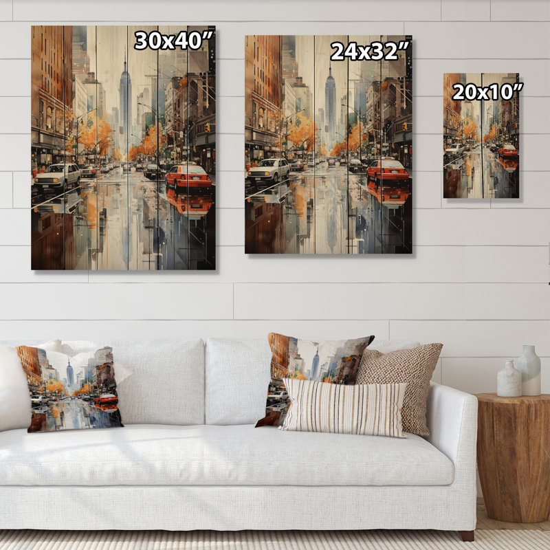 Collage sur bois, New York, H 40 po x l 30 po x P 0,78 po