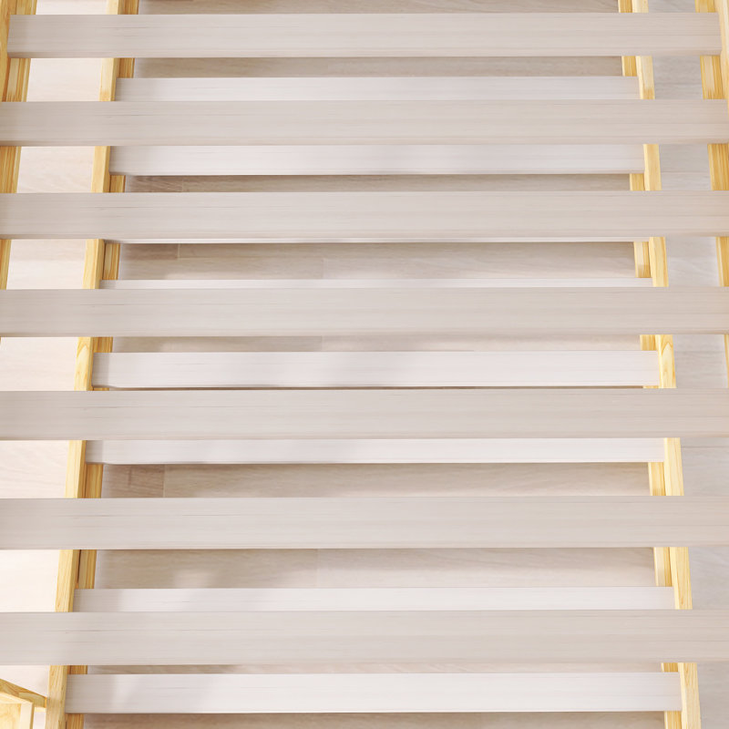 Wood Frame Twin Over Twin Size Bunk Bed With Ladder,Strengthened Slats, Natural