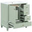 Meuble-lavabo 30 po avec lavabo, une porte avec tablette et trois tiroirs, porte à fermeture douce, vert clair-759280283