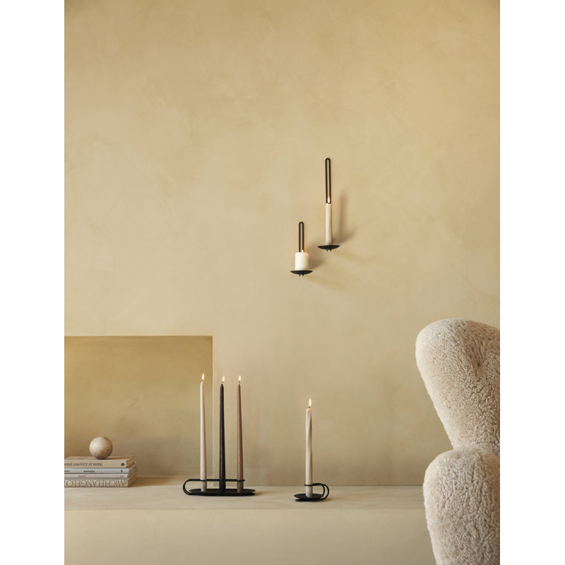 Clip Candlestick, Black Ral 9005