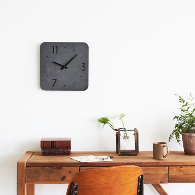 Horloge murale 12 po, horloge murale carrée en bois, décoration industrielle en bois