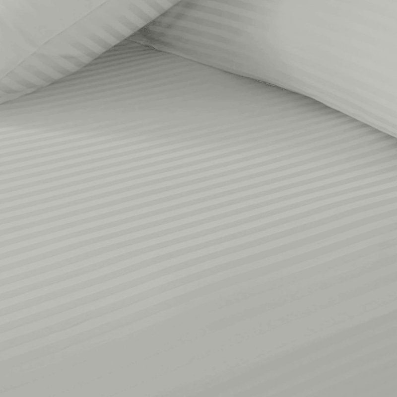 Soft & Cozy 40cm Extra Deep Pocket Microfiber Striped Fitted Sheet, Super King (6'), Silver