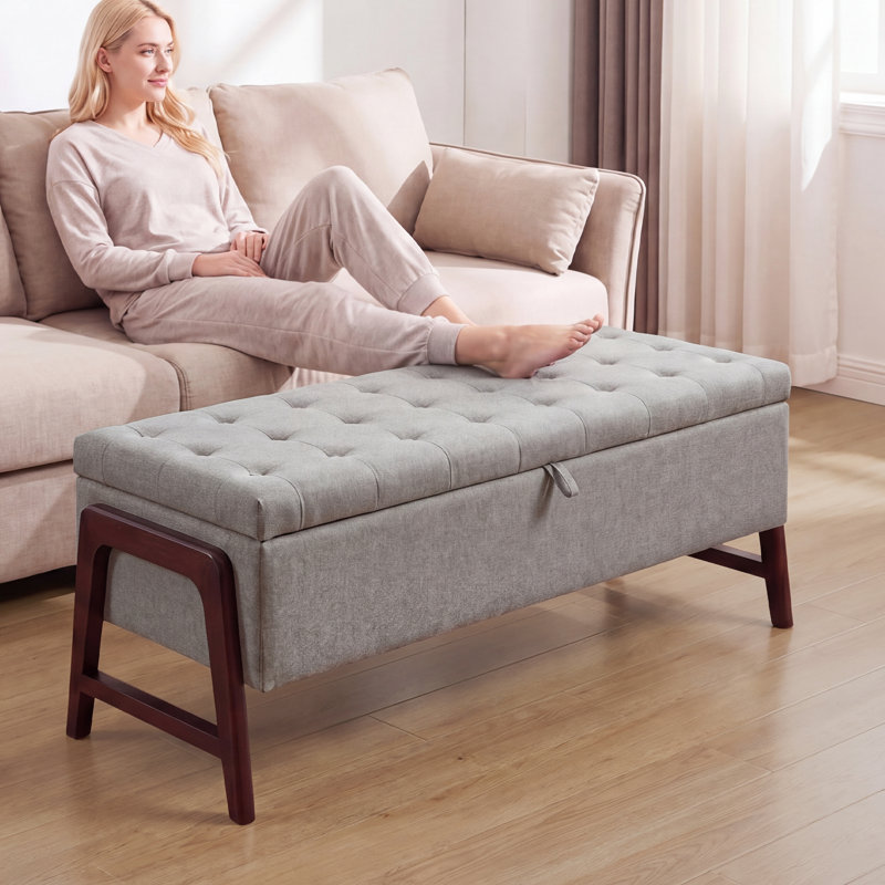 Multifunctional bench with hidden storage, perfect for the living room, bedroom, and hallway, grey